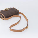 CELINE Macadam Canvas Circle Shoulder Bag PVC Leather Brown Gold Auth am12967V-7