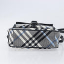 BURBERRY Nova Check Blue Label Shoulder Bag Nylon Blue Silver Auth am12972V-10