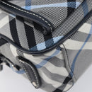 BURBERRY Nova Check Blue Label Shoulder Bag Nylon Blue Silver Auth am12972V-12