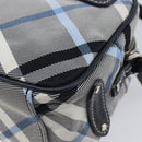 BURBERRY Nova Check Blue Label Shoulder Bag Nylon Blue Silver Auth am12972V-13