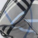 BURBERRY Nova Check Blue Label Shoulder Bag Nylon Blue Silver Auth am12972V-14