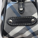 BURBERRY Nova Check Blue Label Shoulder Bag Nylon Blue Silver Auth am12972V-15