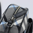BURBERRY Nova Check Blue Label Shoulder Bag Nylon Blue Silver Auth am12972V-16
