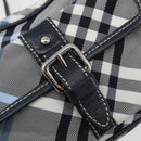 BURBERRY Nova Check Blue Label Shoulder Bag Nylon Blue Silver Auth am12972V-17