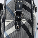 BURBERRY Nova Check Blue Label Shoulder Bag Nylon Blue Silver Auth am12972V-18