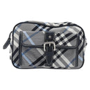 BURBERRY Nova Check Blue Label Shoulder Bag Nylon Blue Silver Auth am12972V-2