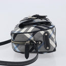 BURBERRY Nova Check Blue Label Shoulder Bag Nylon Blue Silver Auth am12972V-5