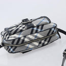 BURBERRY Nova Check Blue Label Shoulder Bag Nylon Blue Silver Auth am12972V-6