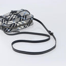 BURBERRY Nova Check Blue Label Shoulder Bag Nylon Blue Silver Auth am12972V-7