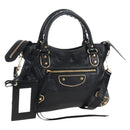 Balenciaga Classic Metallic Edge Town Leather 2way Black 390149 Auth am12980SAM-1