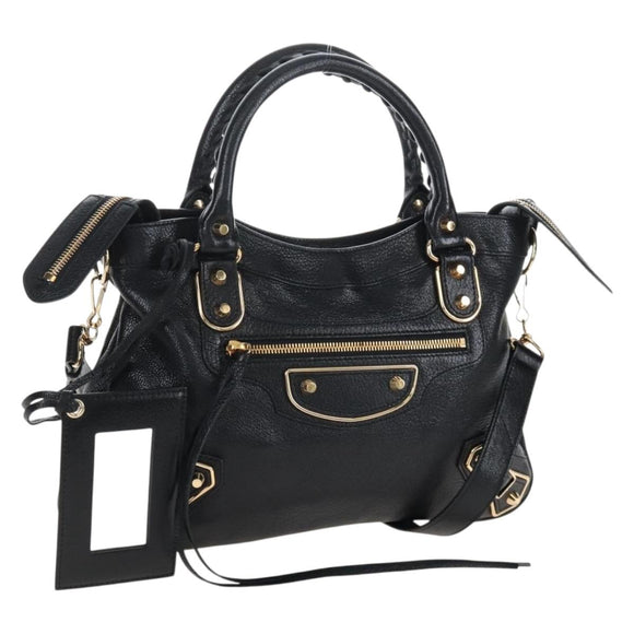 Balenciaga Classic Metallic Edge Town Leather 2way Black 390149 Auth am12980SAM