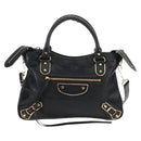 Balenciaga Classic Metallic Edge Town Leather 2way Black 390149 Auth am12980SAM-2