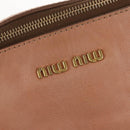 Miu Miu Side Ribbon Tote Bag Leather 2way Beige Gold Auth am12990V-23