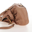 Miu Miu Side Ribbon Tote Bag Leather 2way Beige Gold Auth am12990V-6