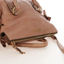 Miu Miu Side Ribbon Tote Bag Leather 2way Beige Gold Auth am12990V-9