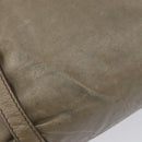 Miu Miu Side Ribbon Tote Bag Leather Khaki Gold Auth am12991A-15
