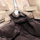 Miu Miu Side Ribbon Tote Bag Leather Khaki Gold Auth am12991A-20