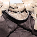 Miu Miu Side Ribbon Tote Bag Leather Khaki Gold Auth am12991A-21