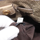 Miu Miu Side Ribbon Tote Bag Leather Khaki Gold Auth am12991A-25