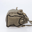 Miu Miu Side Ribbon Tote Bag Leather Khaki Gold Auth am12991A-4
