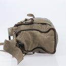 Miu Miu Side Ribbon Tote Bag Leather Khaki Gold Auth am12991A-5