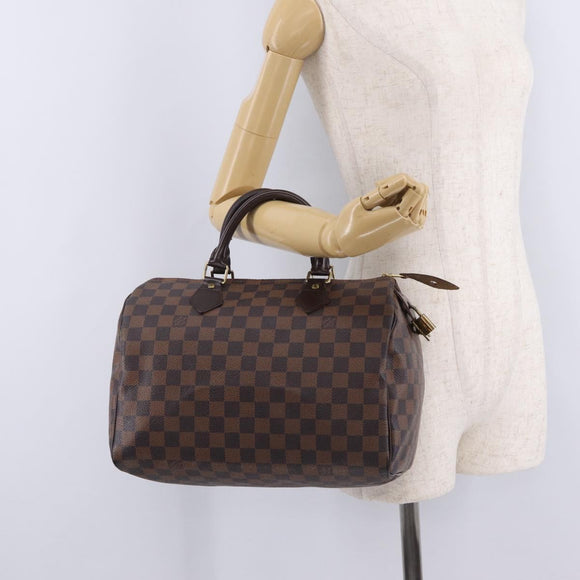 LOUIS VUITTON Damier Ebene Speedy 30 Hand Bag N41364 LV Auth am12994V