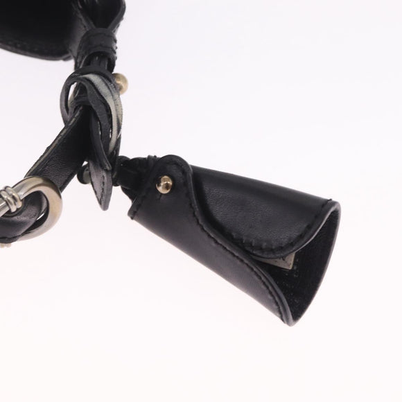 Salvatore Ferragamo Gancini Shoulder Bag Leather Black Auth am12996V