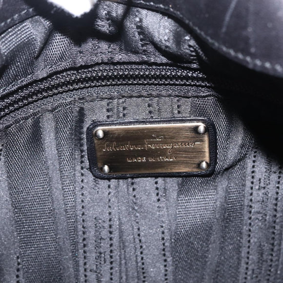 Salvatore Ferragamo Gancini Shoulder Bag Leather Black Auth am12996V
