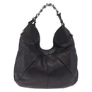 Salvatore Ferragamo Gancini Shoulder Bag Leather Black Auth am12996V-3