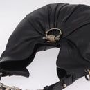 Salvatore Ferragamo Gancini Shoulder Bag Leather Black Auth am12996V-6