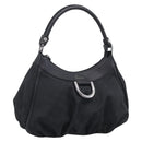 GUCCI GG Canvas Abbey Shoulder Bag Nylon Black Silver 265692 Auth am12998V-1