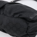 GUCCI GG Canvas Abbey Shoulder Bag Nylon Black Silver 265692 Auth am12998V-12