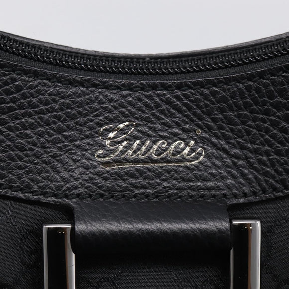 GUCCI GG Canvas Abbey Shoulder Bag Nylon Black Silver 265692 Auth am12998V