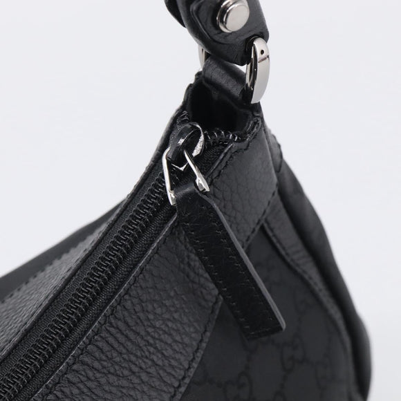 GUCCI GG Canvas Abbey Shoulder Bag Nylon Black Silver 265692 Auth am12998V