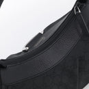 GUCCI GG Canvas Abbey Shoulder Bag Nylon Black Silver 265692 Auth am12998V-6