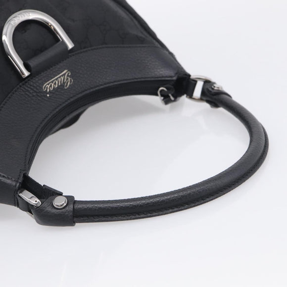 GUCCI GG Canvas Abbey Shoulder Bag Nylon Black Silver 265692 Auth am12998V