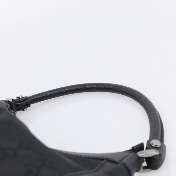 GUCCI GG Canvas Abbey Shoulder Bag Nylon Black Silver 265692 Auth am12998V