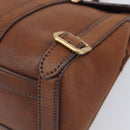 PRADA Tote Bag Leather Brown Gold BR3027 Auth am13004V-11