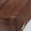 PRADA Tote Bag Leather Brown Gold BR3027 Auth am13004V-13
