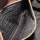 PRADA Tote Bag Leather Brown Gold BR3027 Auth am13004V-25