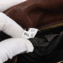 PRADA Tote Bag Leather Brown Gold BR3027 Auth am13004V-26