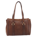 PRADA Tote Bag Leather Brown Gold BR3027 Auth am13004V-3