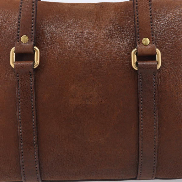 PRADA Tote Bag Leather Brown Gold BR3027 Auth am13004V