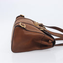 PRADA Tote Bag Leather Brown Gold BR3027 Auth am13004V-5