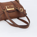 PRADA Tote Bag Leather Brown Gold BR3027 Auth am13004V-8