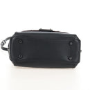 Coach Tea Rose Turn Lock Hand Bag Leather 2way Black Silver Auth am13006V-13
