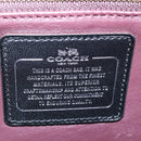 Coach Tea Rose Turn Lock Hand Bag Leather 2way Black Silver Auth am13006V-25