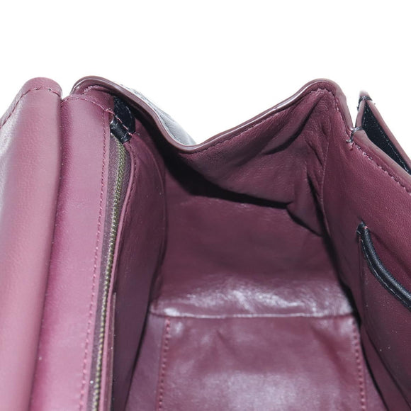 Coach Tea Rose Turn Lock Hand Bag Leather 2way Black Silver Auth am13006V