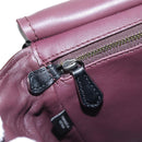 Coach Tea Rose Turn Lock Hand Bag Leather 2way Black Silver Auth am13006V-29