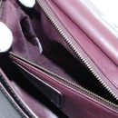 Coach Tea Rose Turn Lock Hand Bag Leather 2way Black Silver Auth am13006V-30